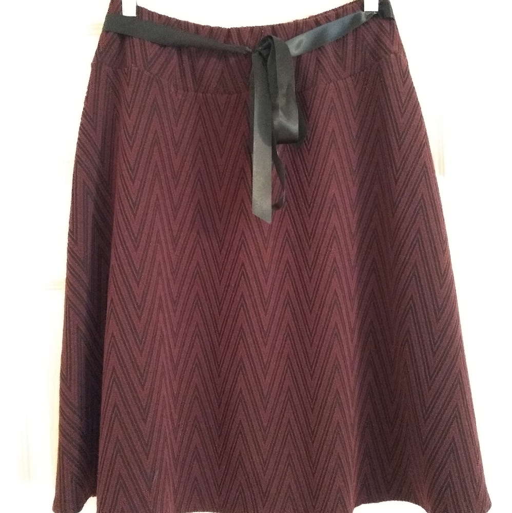 Burgundy Chevron Skirt